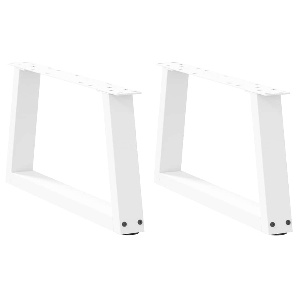 vidaXL Patas para mesa de centro en forma de V (2 unidades), color blanco, 70 x (30-31,3) cm, acero