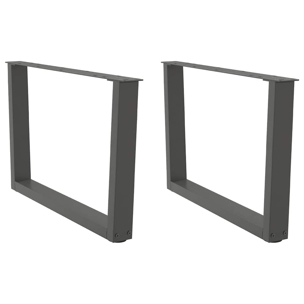 vidaXL Patas para mesa de centro en forma de V (2 unidades), antracita, 70 x (42-43,3) cm, acero
