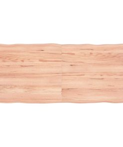 vidaXL Tablero mesa madera tratada borde natural marrón 140x60x(2-4)cm