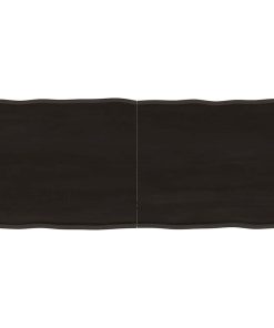 vidaXL Tablero mesa madera tratada borde vivo marrón 120x50x(2-6) cm
