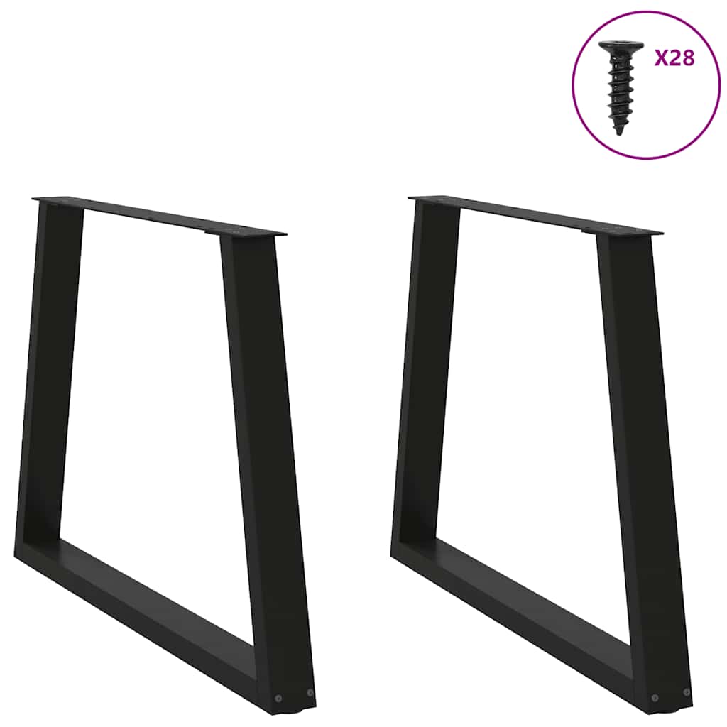 vidaXL Patas para mesa de comedor en forma de V (2 unidades), color negro, 100 x (72-73,3) cm, acero - Image 3