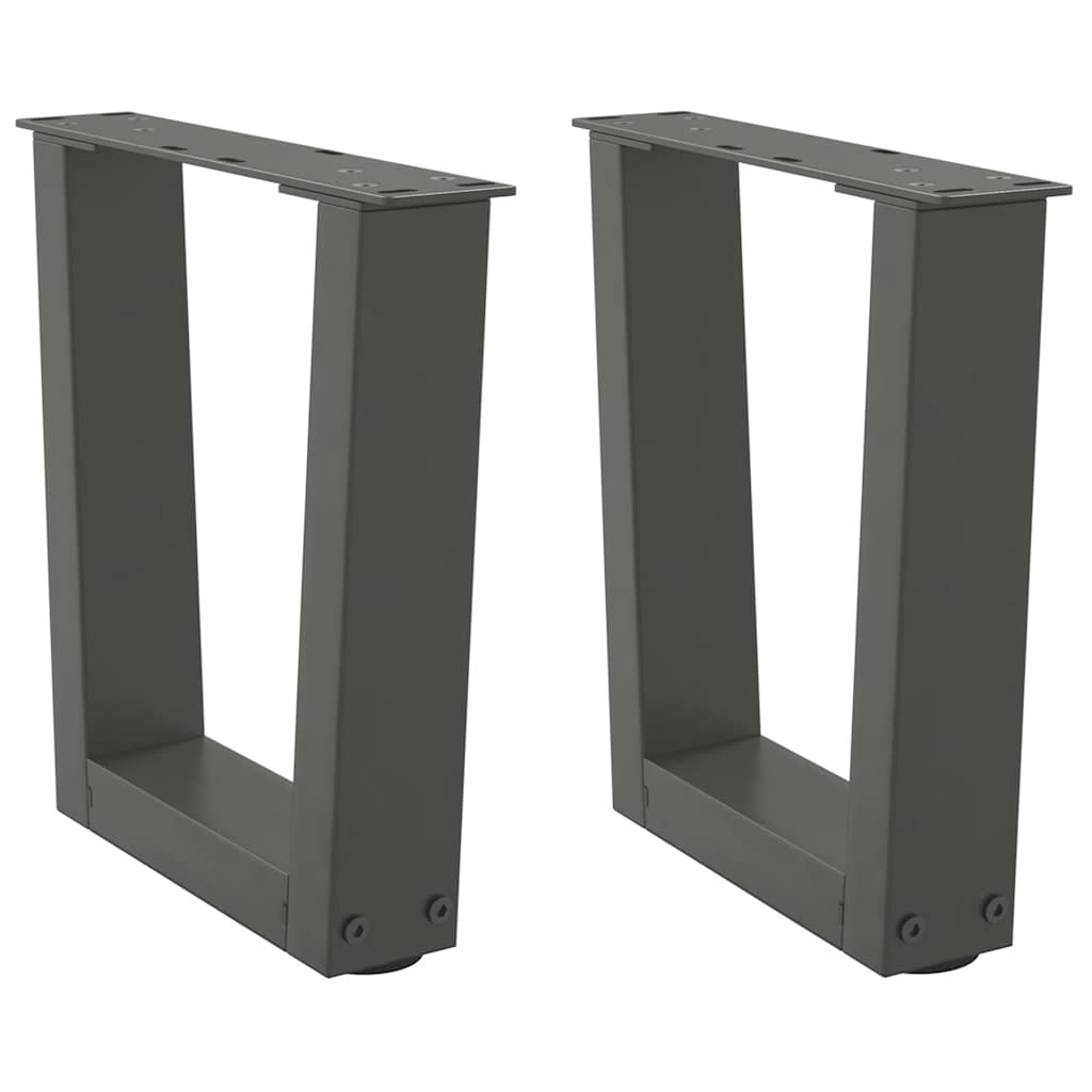 vidaXL Patas para mesa de centro en forma de V (2 unidades), antracita, 40 x (30-31,3) cm, acero