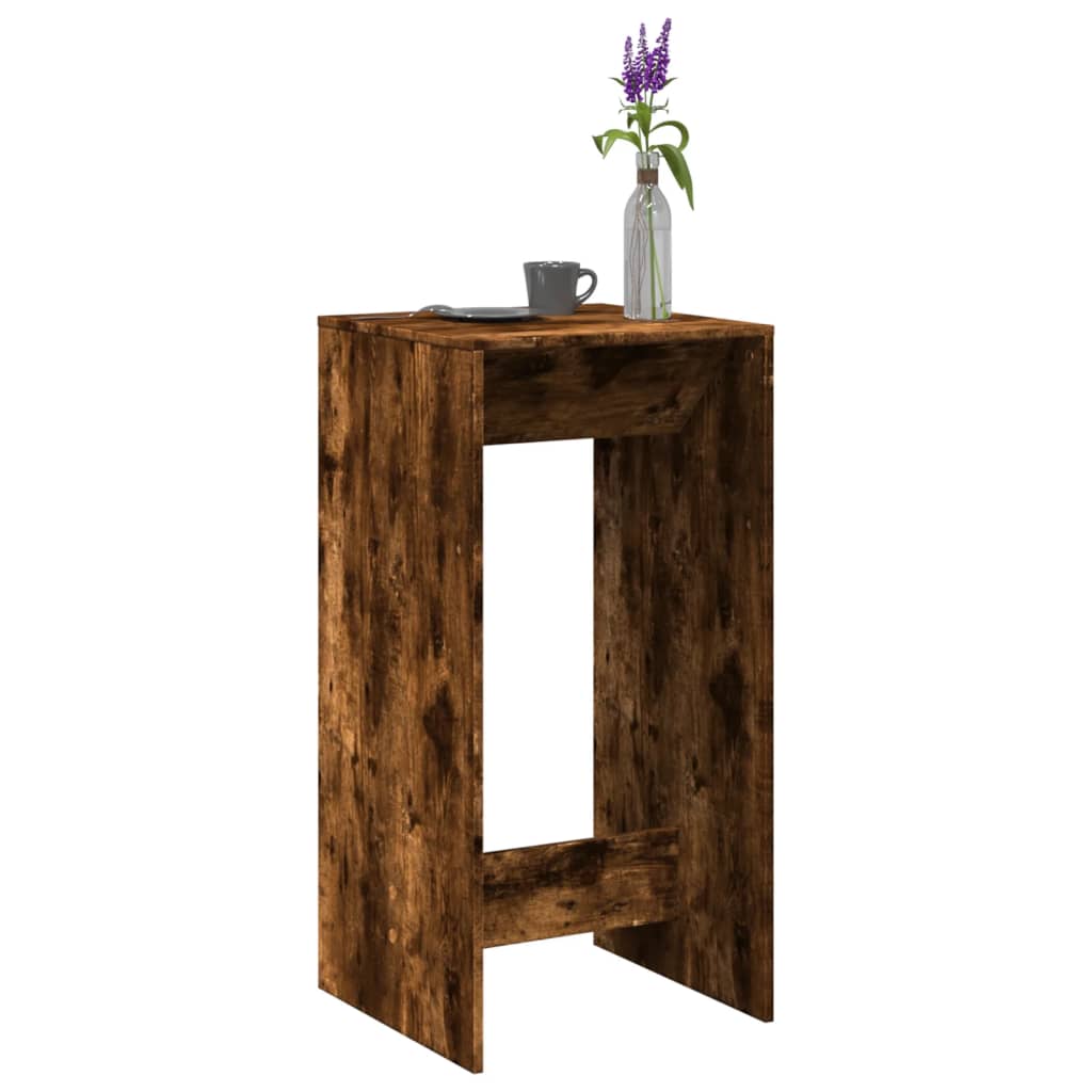 vidaXL Mesa alta de bar madera ingeniería roble ahumado 51x50x103,5 cm