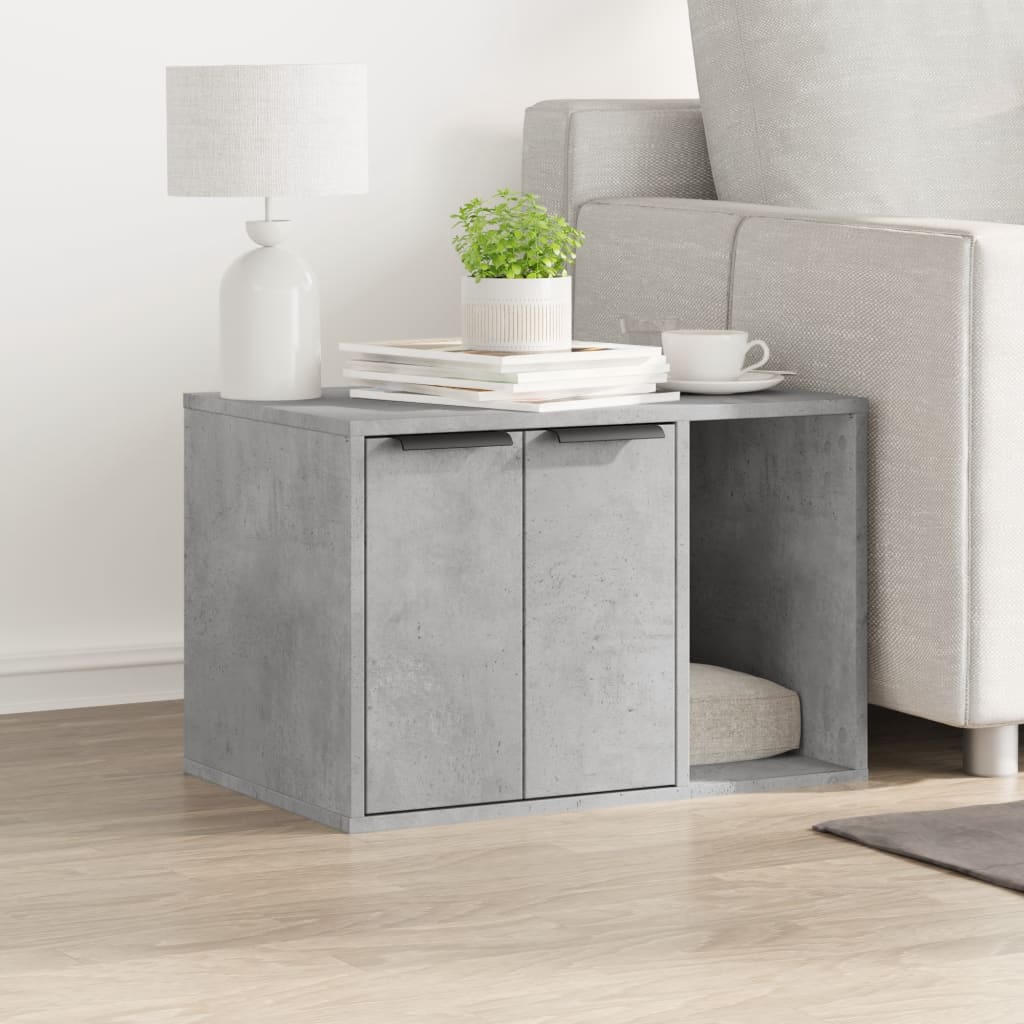 vidaXL Mueble arenero para gatos madera gris hormigón 60x40x40 cm - Image 3
