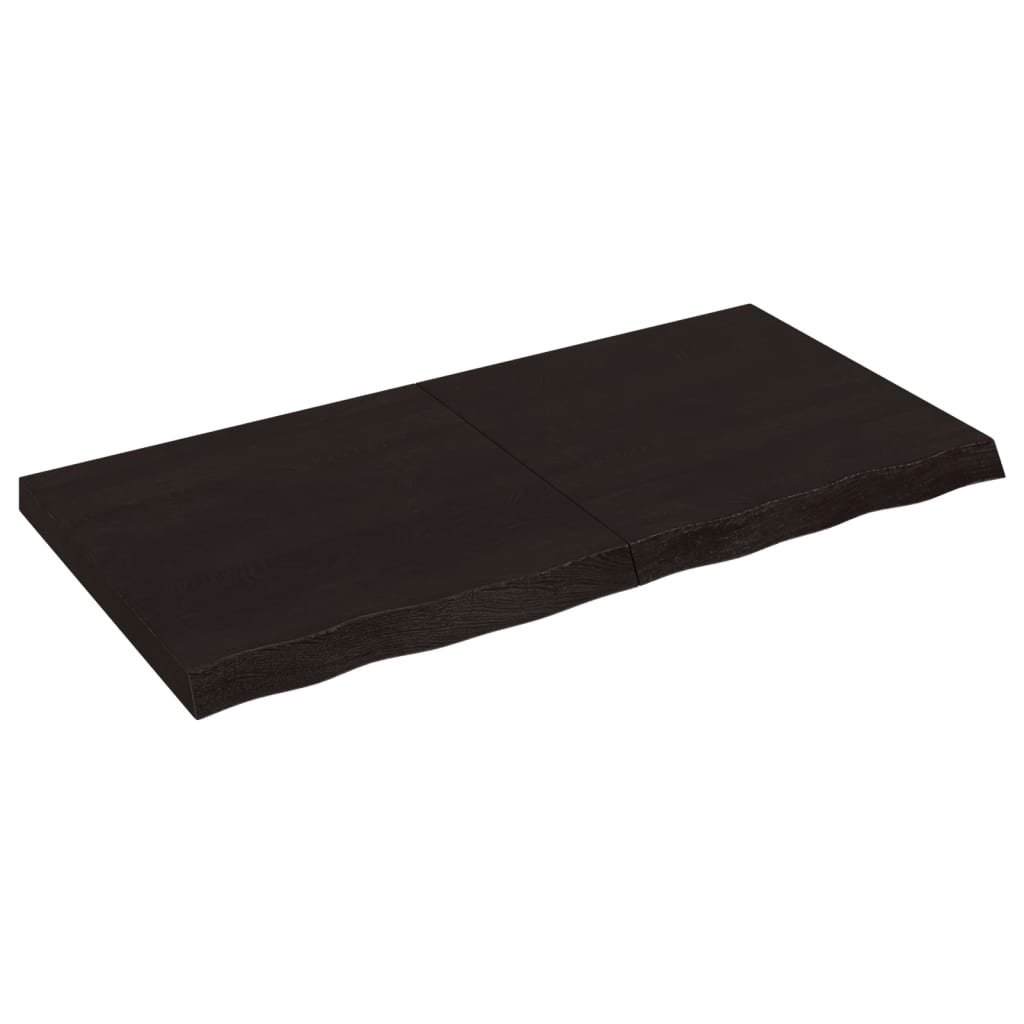 vidaXL Tablero mesa madera roble tratada marrón oscuro 120x60x(2-6) cm