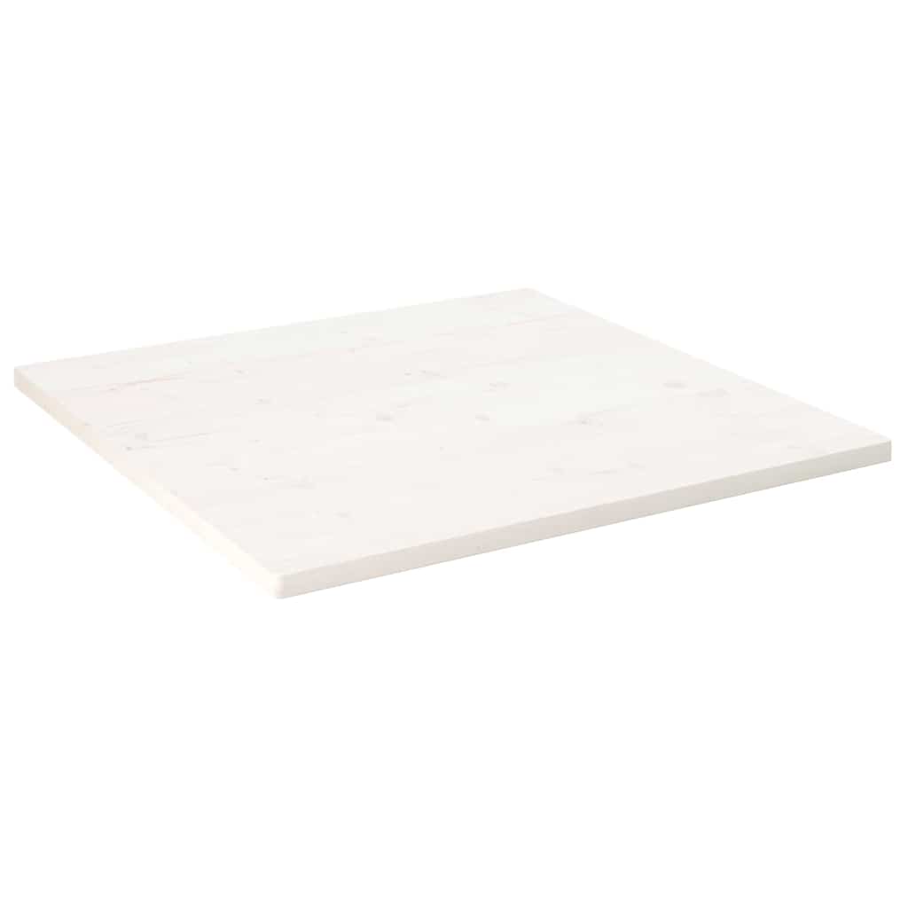 vidaXL Tablero de mesa cuadrado madera maciza pino blanco 80x80x2,5 cm