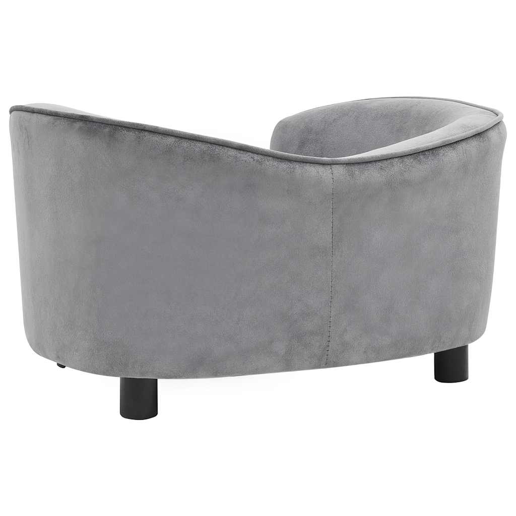 vidaXL Sofá para perros felpa gris 69x49x40 cm - Image 6