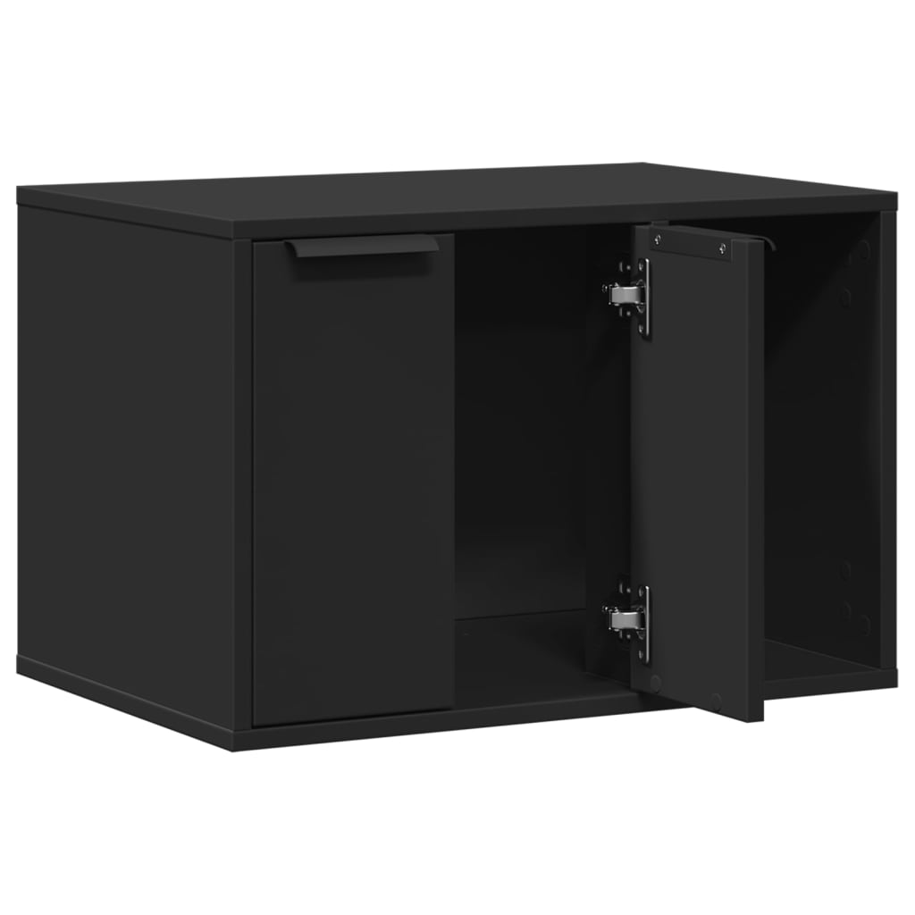 vidaXL Mueble arenero de gatos madera ingeniería negro 60x40x40 cm - Image 4
