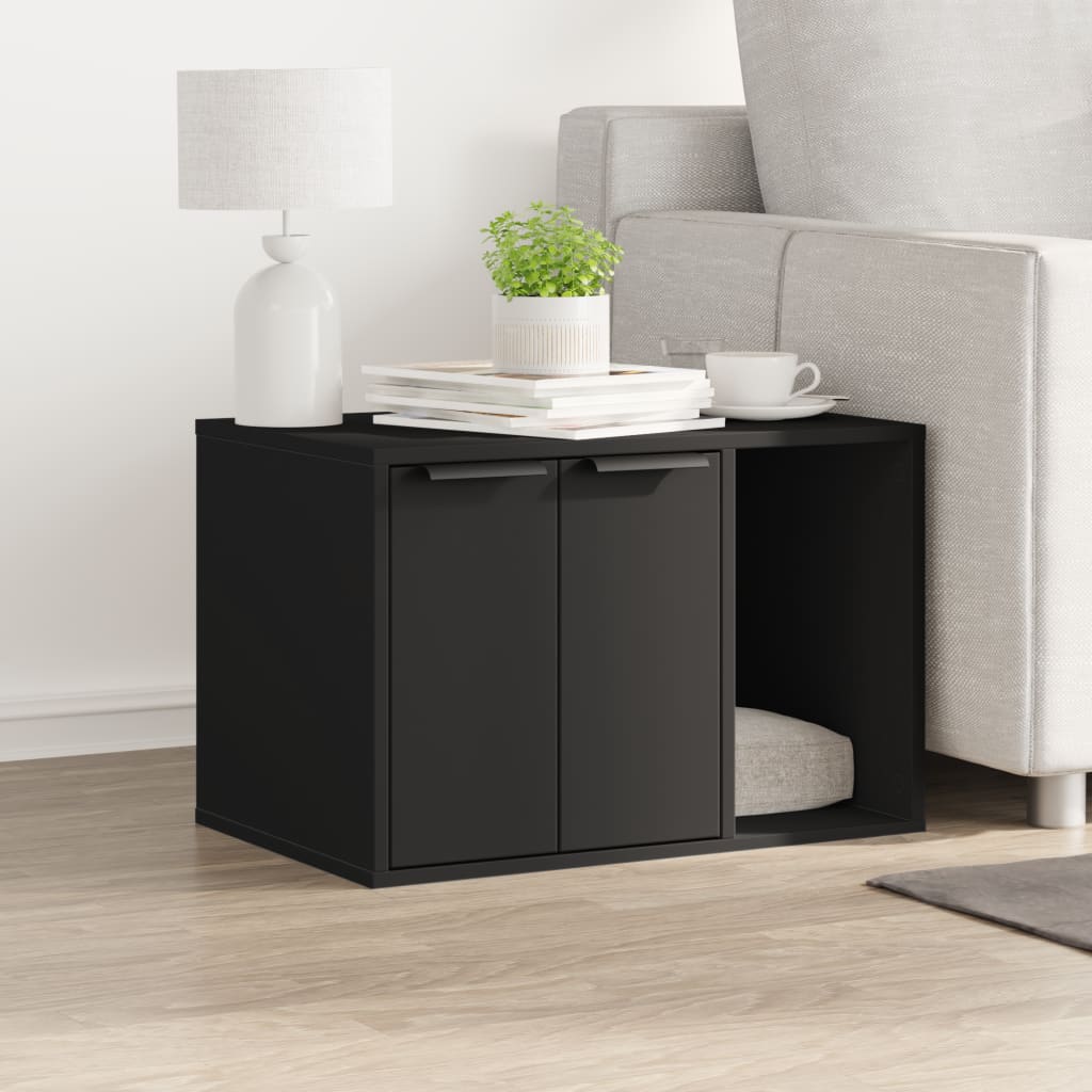 vidaXL Mueble arenero de gatos madera ingeniería negro 60x40x40 cm - Image 3