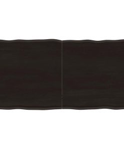 vidaXL Tablero mesa madera tratada borde vivo marrón 120x60x(2-6) cm