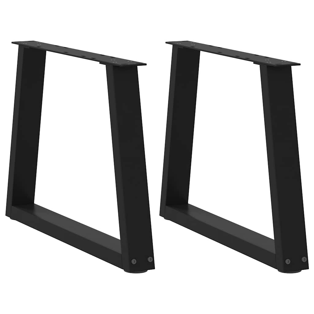 vidaXL Patas para mesa de centro en forma de V (2 unidades), color negro, 70 x (42-43,3) cm, acero