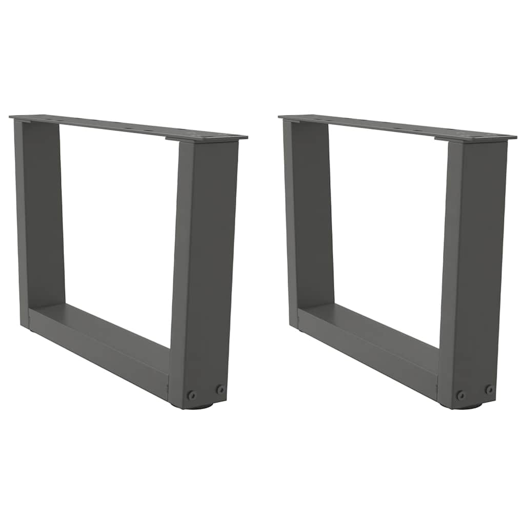 vidaXL Patas para mesa de centro en forma de V (2 unidades), antracita, 50 x (30-31,3) cm, acero