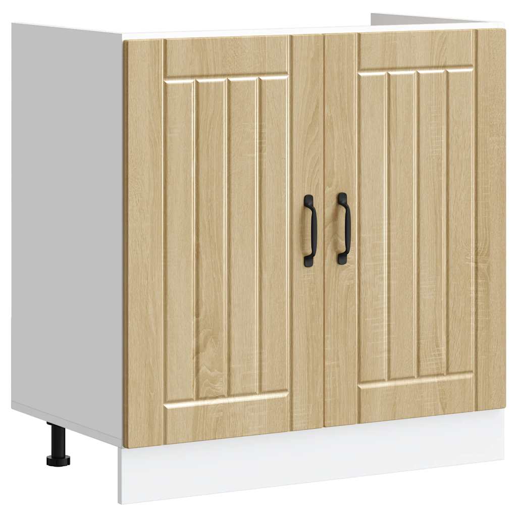 vidaXL Mueble bajo fregadero Lucca madera contrachapada roble sonoma