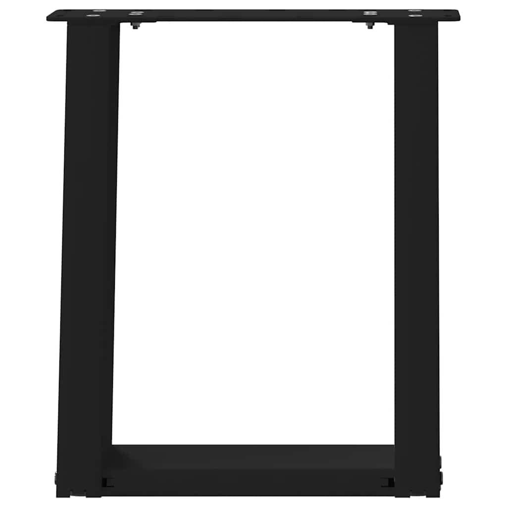 vidaXL Patas para mesa de centro en forma de U (2 unidades), color negro, 38 x (42-43) cm, acero - Image 5