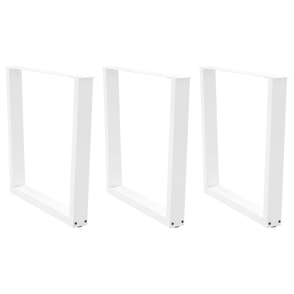 vidaXL Patas para mesa de comedor en forma de V (3 unidades), color blanco, 80 x (72-73,3) cm, acero