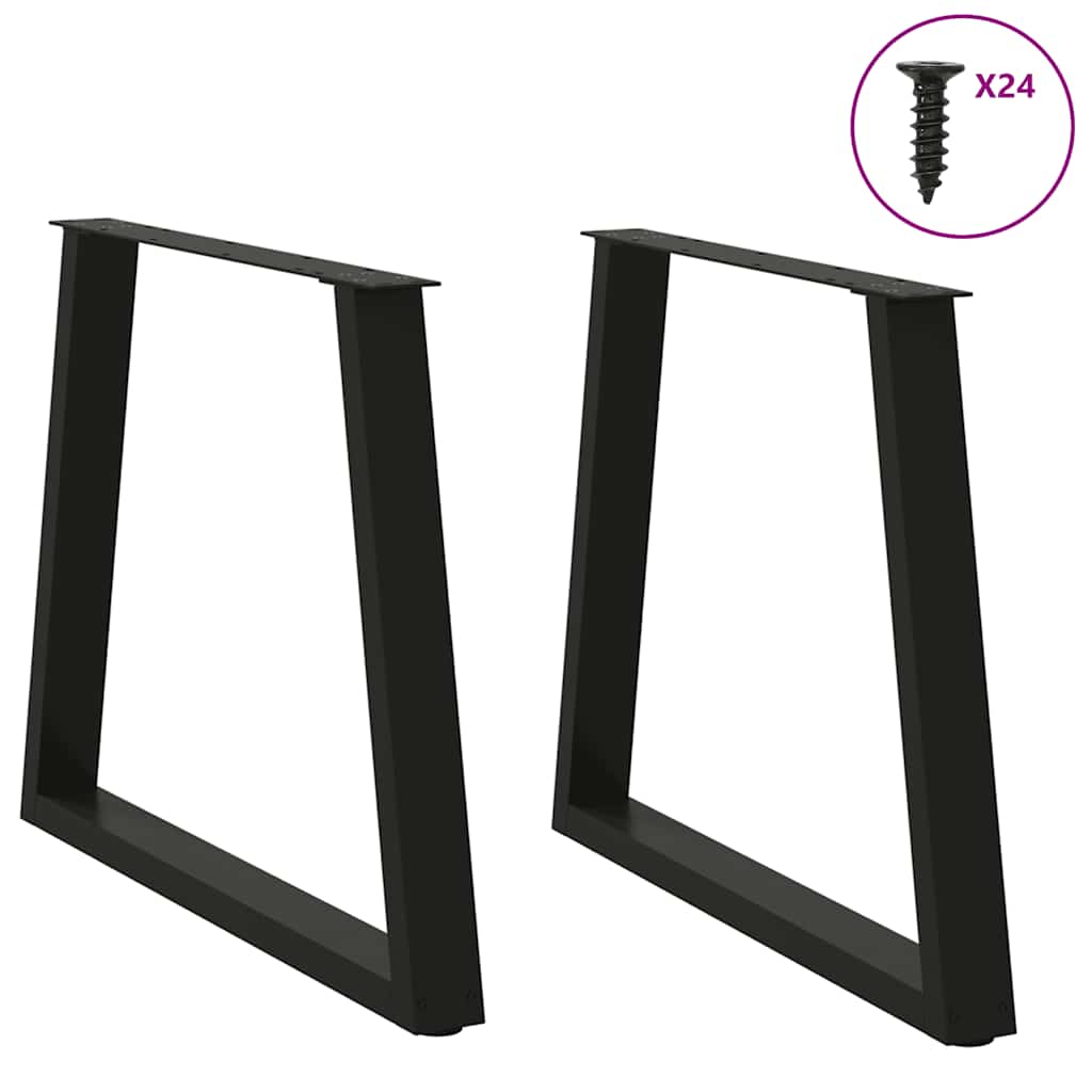 vidaXL Patas para mesa de comedor en forma de V (2 unidades), color negro, 70 x (72-73,3) cm, acero - Image 3