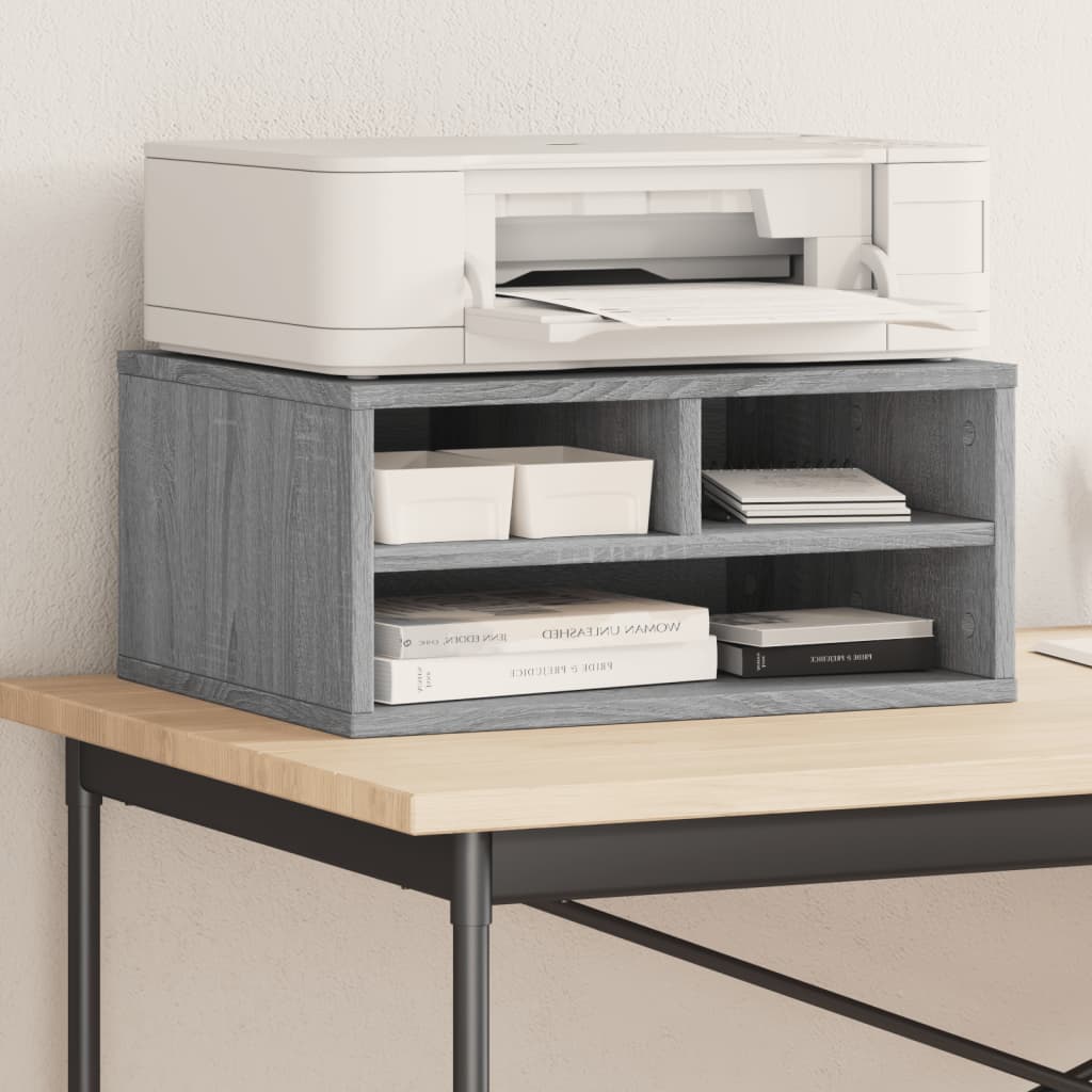 vidaXL Soporte impresora madera ingeniería gris Sonoma 49x40x22,5 cm