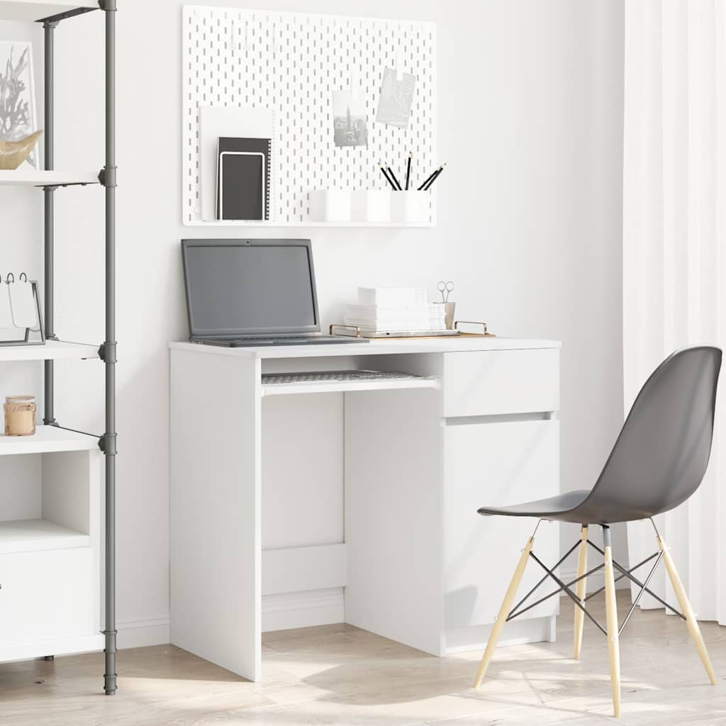 vidaXL Escritorio blanco 86x49x76 cm madera de ingeniería