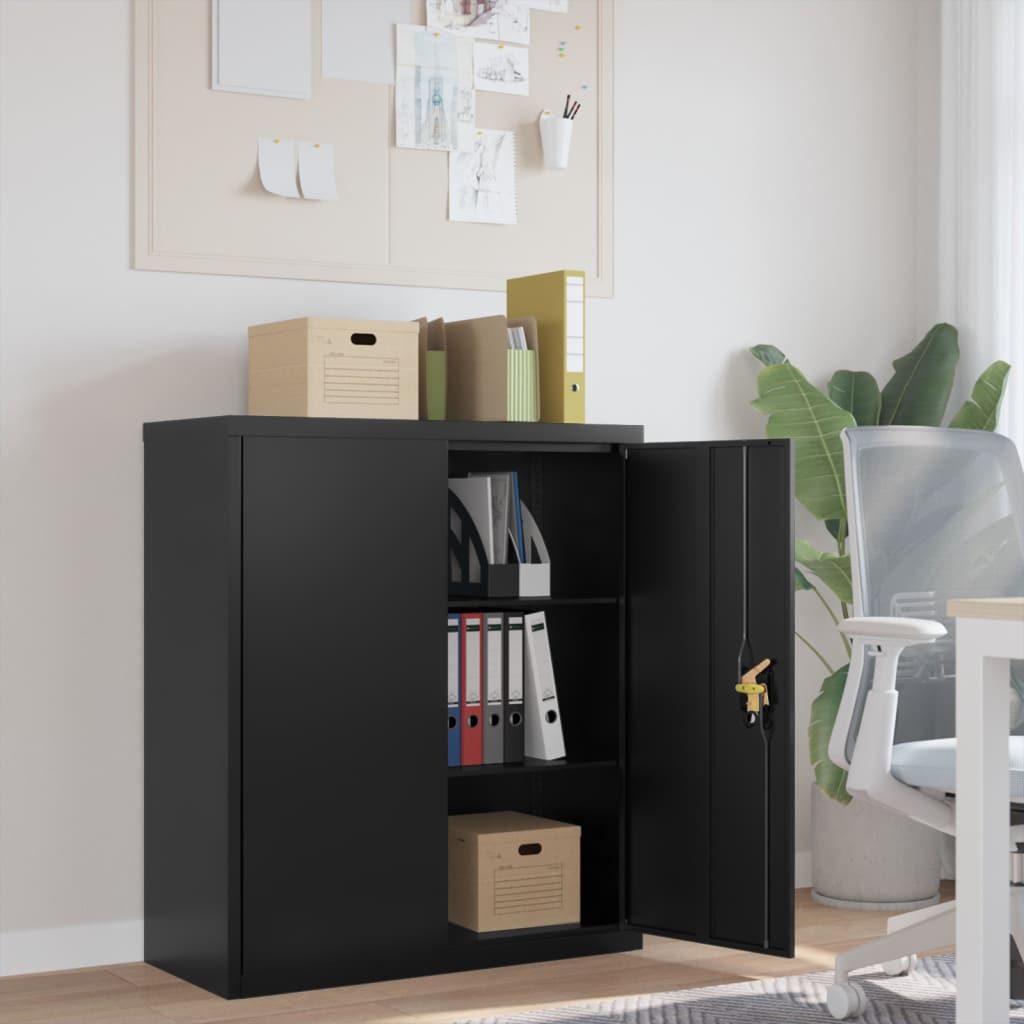 vidaXL Armario archivador de acero negro 90x40x105 cm
