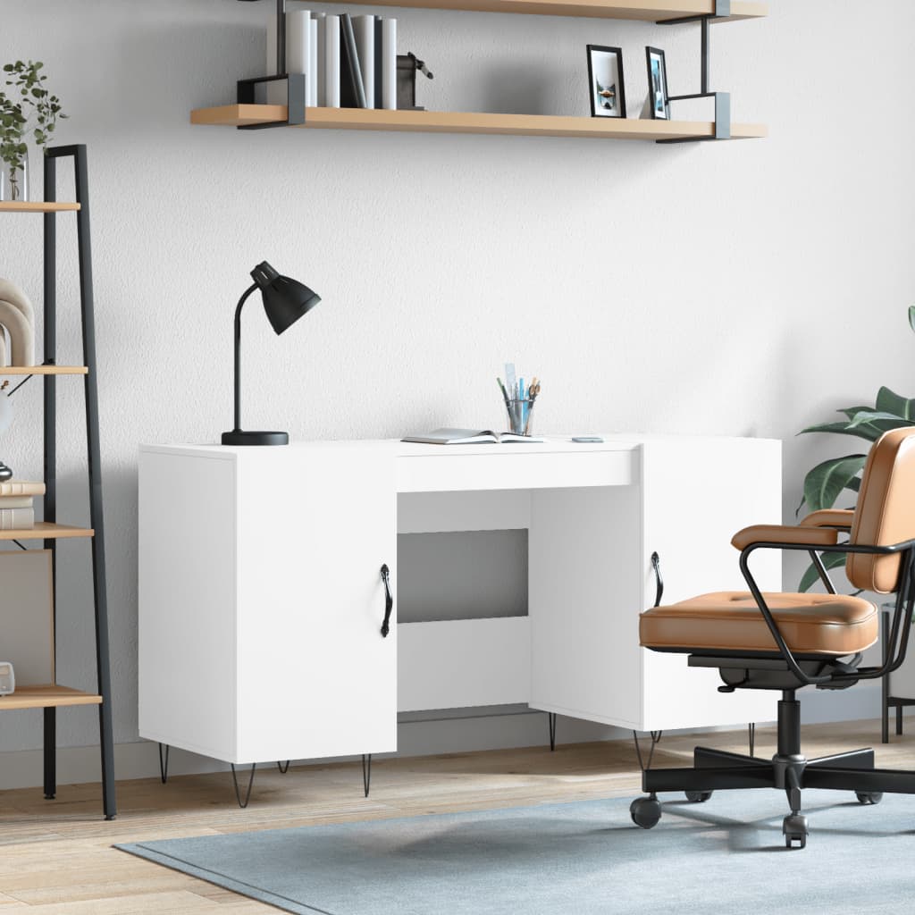vidaXL Escritorio madera de ingeniería blanco 140x50x75 cm