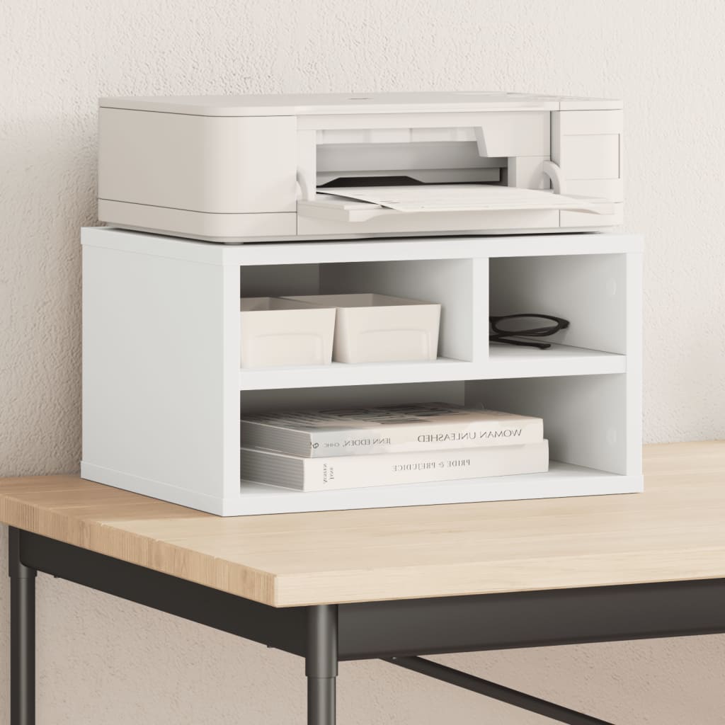 vidaXL Soporte de impresora madera ingeniería blanco 40x32x22,5 cm