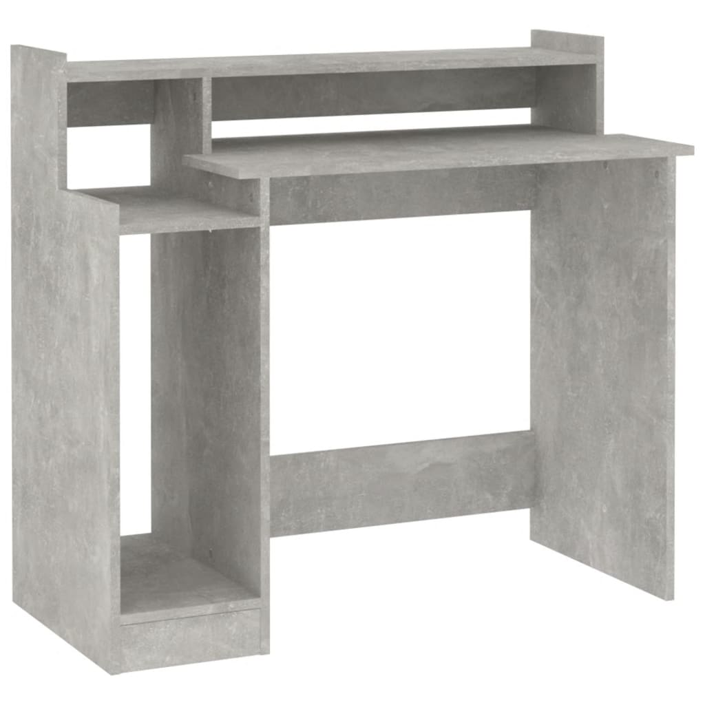 vidaXL Escritorio LED madera contrachapada gris hormigón 97x45x90 cm - Image 3