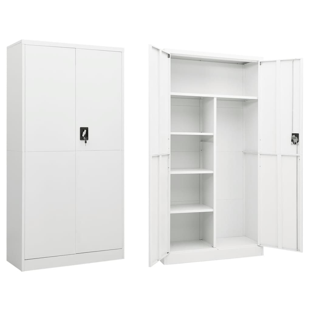 vidaXL Armario de taquilla de acero blanco 90x40x180 cm