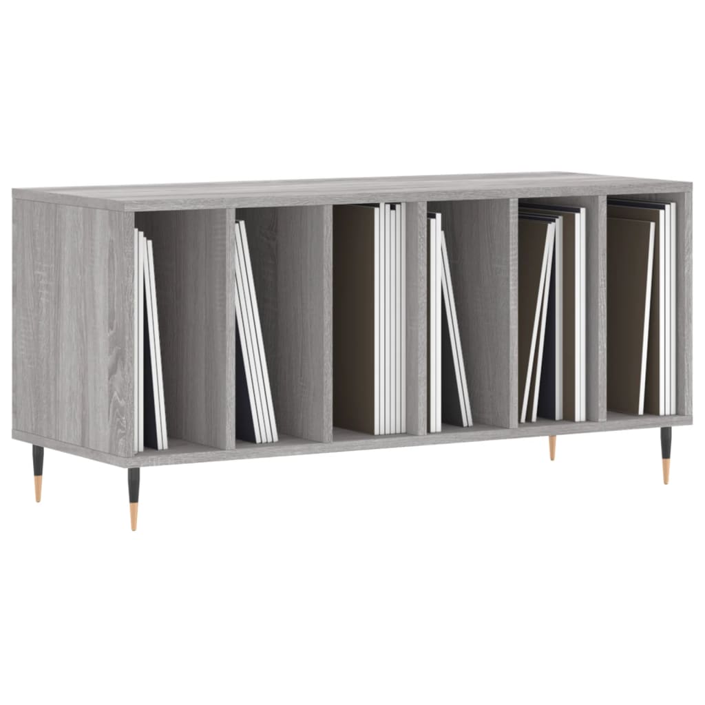 vidaXL Mueble para discos madera contrachapada gris Sonoma 100x38x48cm - Image 3