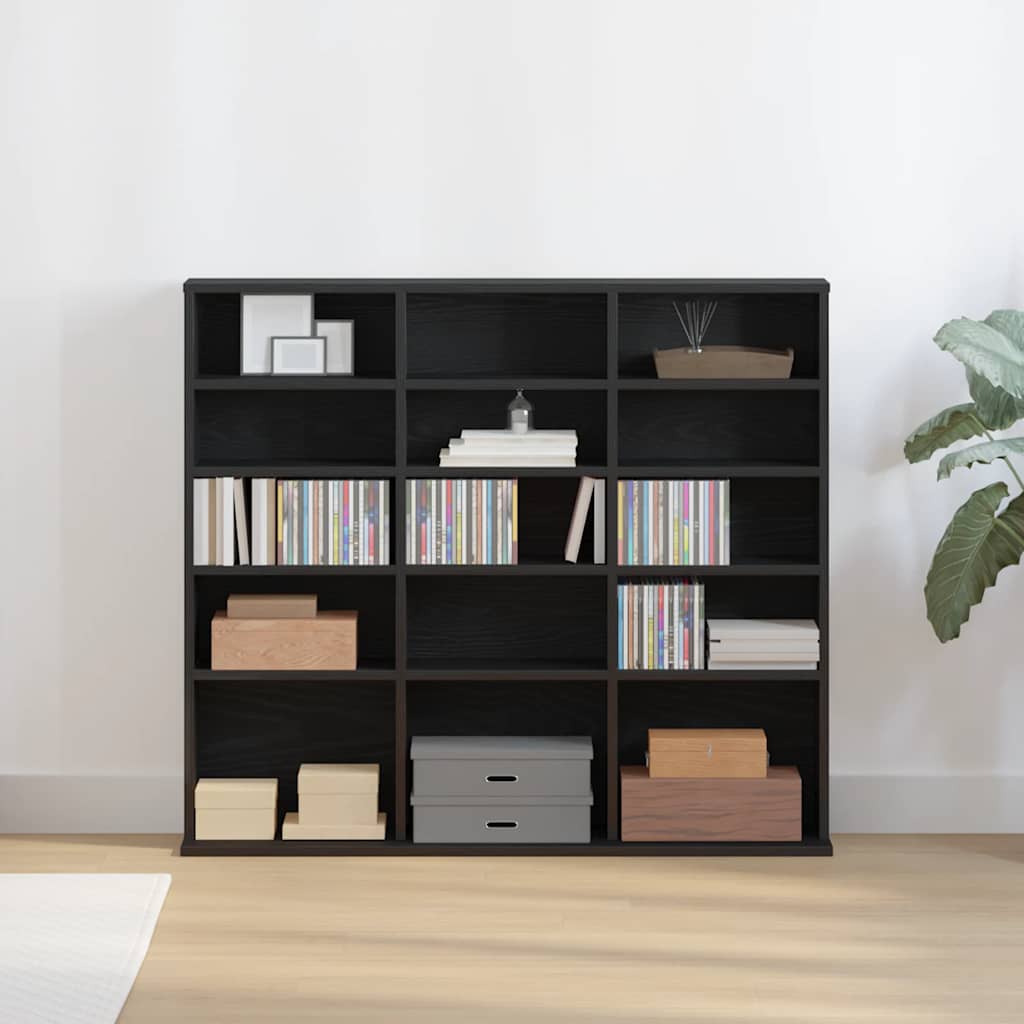 vidaXL Mueble para CD roble negro 100x23x89,5 cm madera ingeniería
