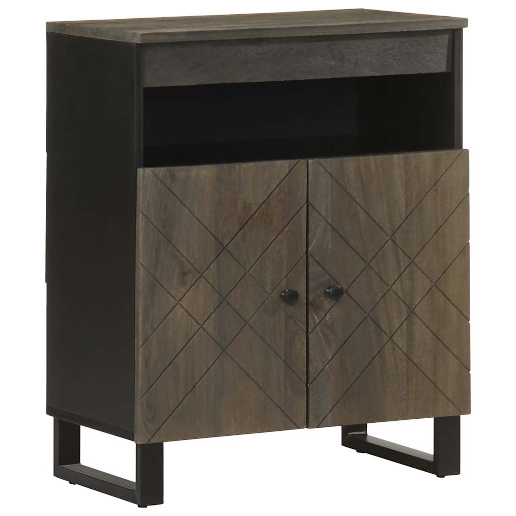 vidaXL Aparador negro 60x33x75 cm madera maciza mango