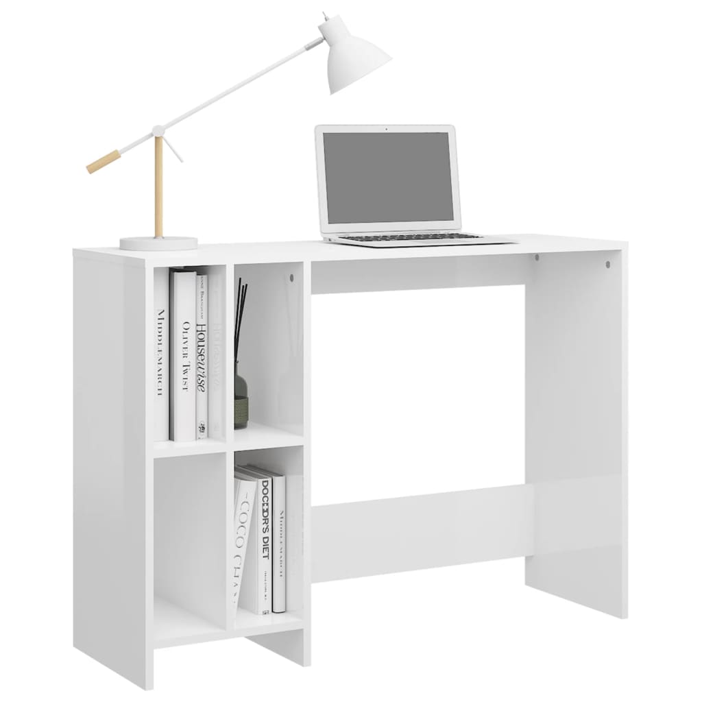 vidaXL Escritorio notebook contrachapado blanco brillo 102,5x35x75 cm - Image 5