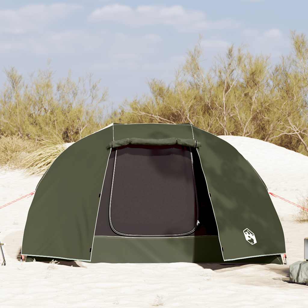 vidaXL Tienda de pesca 5 personas impermeable verde oliva - Image 5