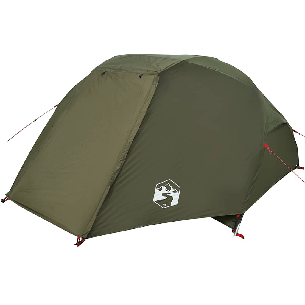 vidaXL Tienda de pesca 5 personas impermeable verde oliva - Image 4