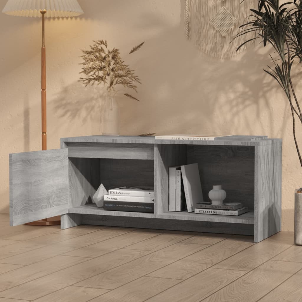 vidaXL Mueble de TV madera de ingeniería gris Sonoma 90x35x40 cm - Image 3