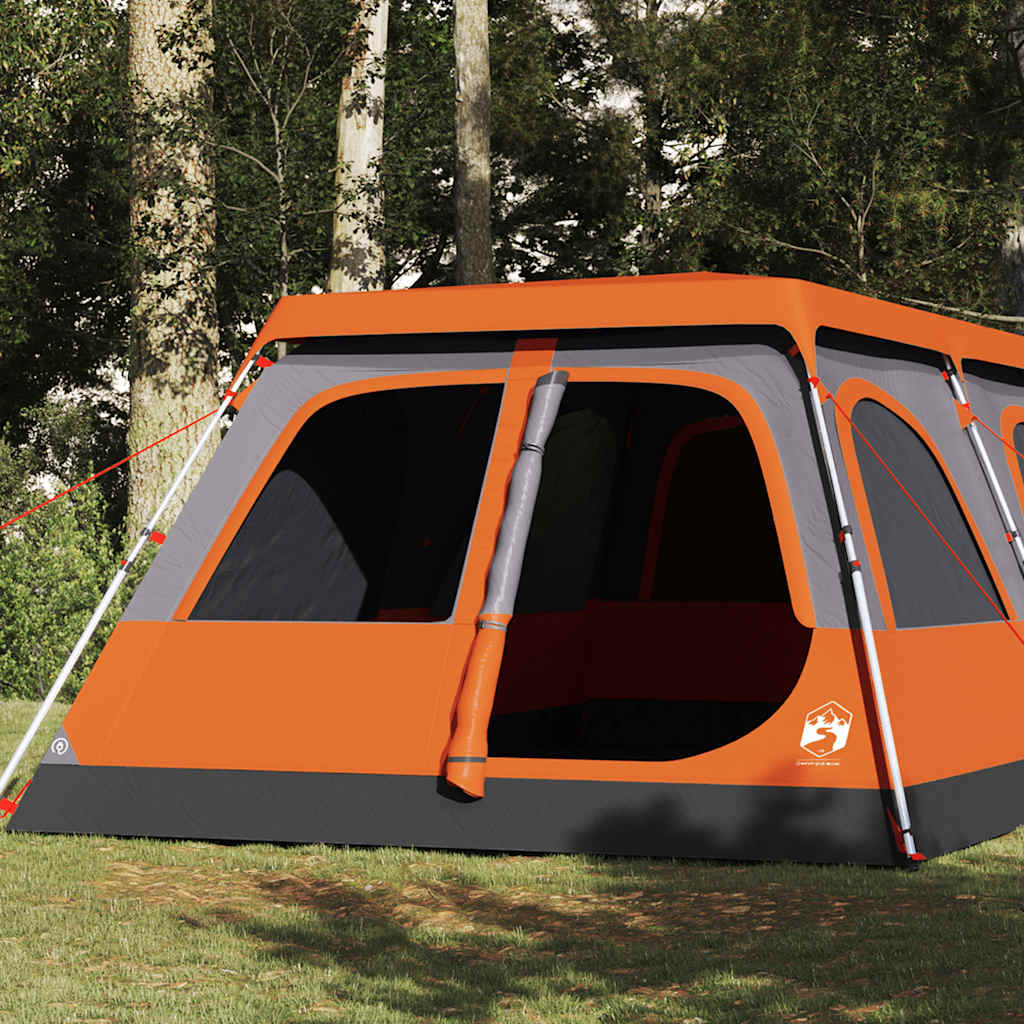 vidaXL Tienda de campaña iglú 8 personas apertura rápida gris/naranja