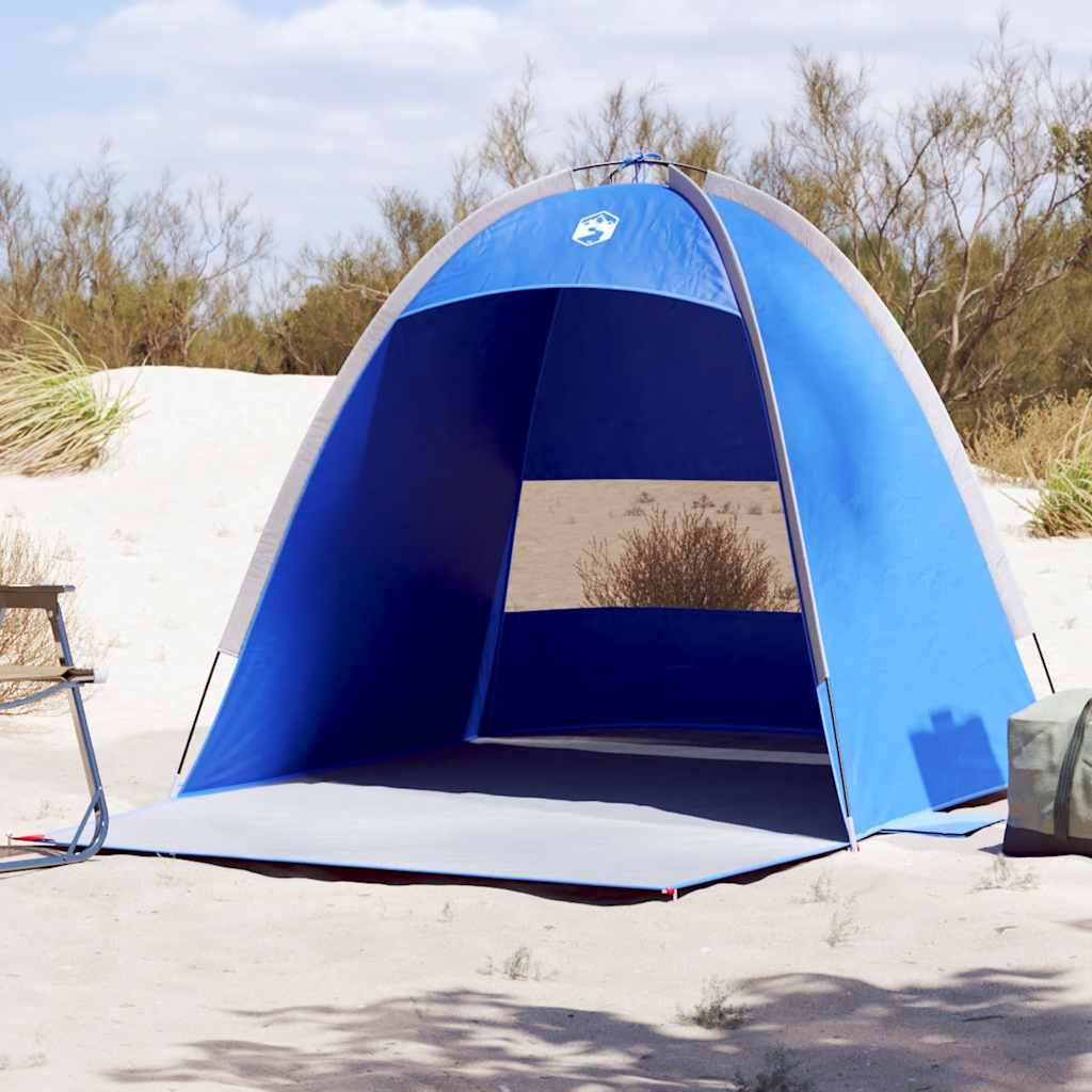 vidaXL Tienda de playa para 3 personas impermeable azul celeste