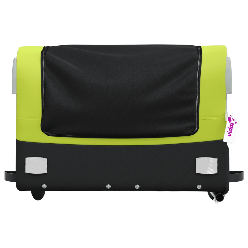 vidaXL Remolque para bicicleta hierro negro y verde 45 kg - Image 6