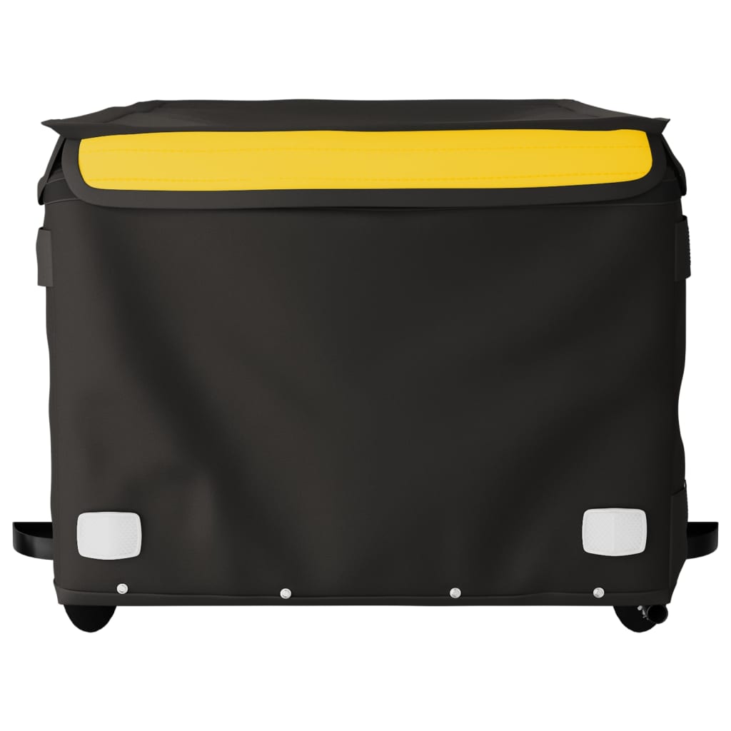 vidaXL Remolque para bicicleta hierro negro y amarillo 45 kg - Image 6
