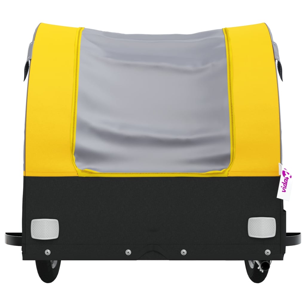 vidaXL Remolque para bicicleta hierro negro y amarillo 30 kg - Image 6