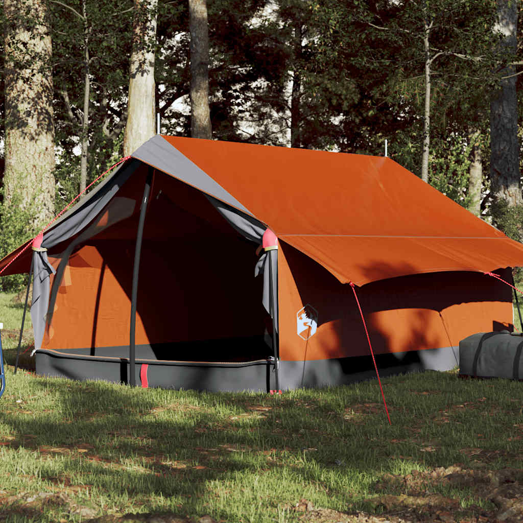 vidaXL Tienda de campaña para 2 personas impermeable gris y naranja