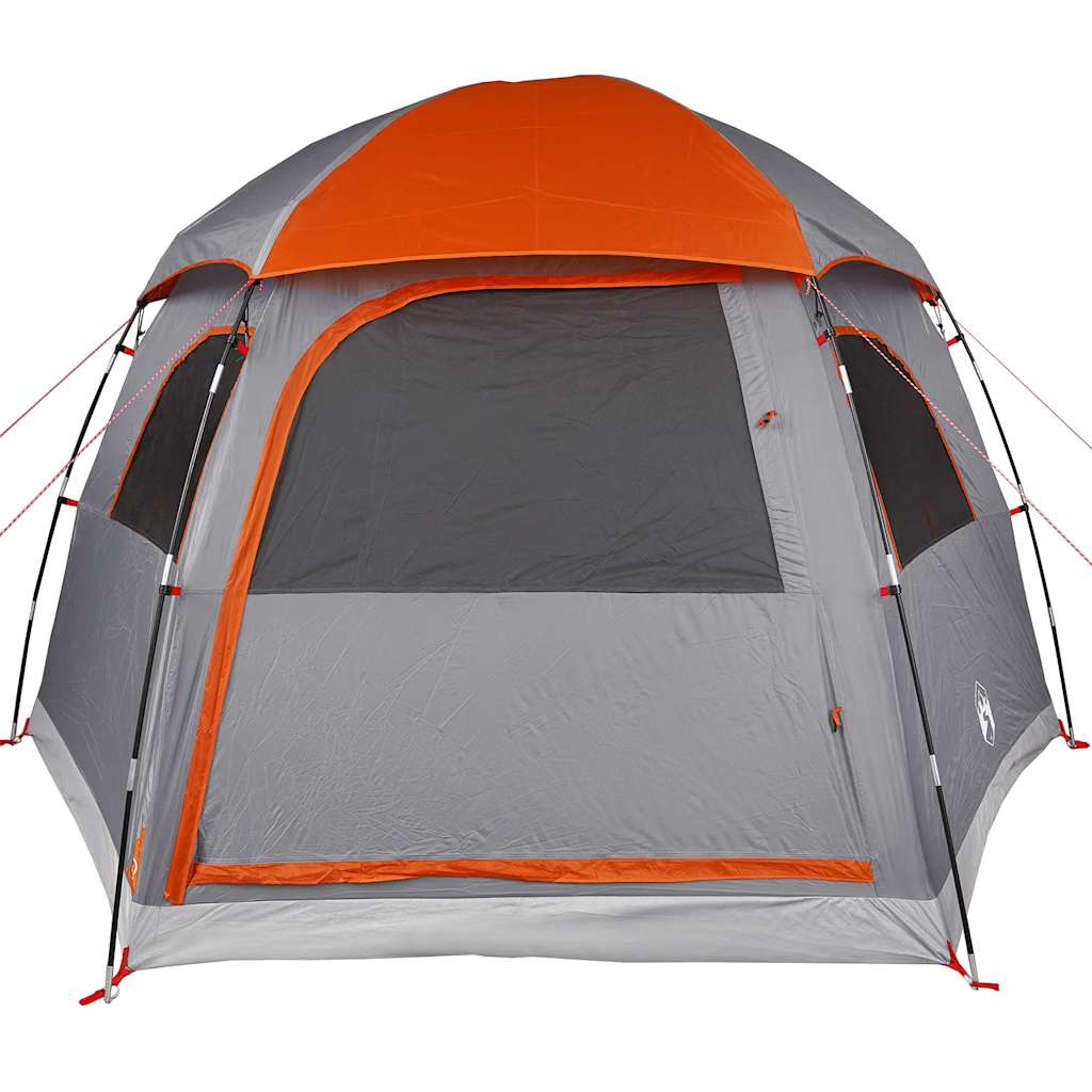 vidaXL Tienda familiar Igloo para 6 personas impermeable gris naranja - Image 6