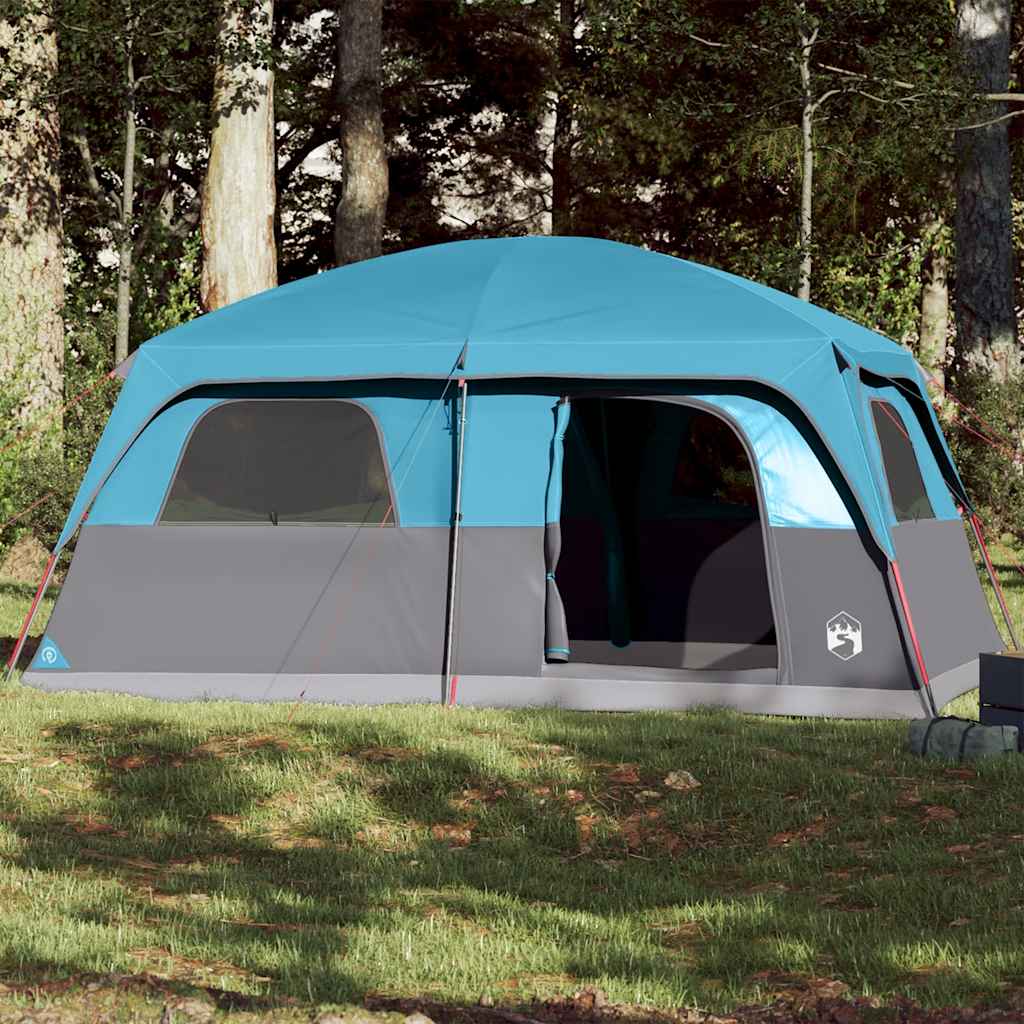 vidaXL Tienda de campaña familiar para 8 personas impermeable azul