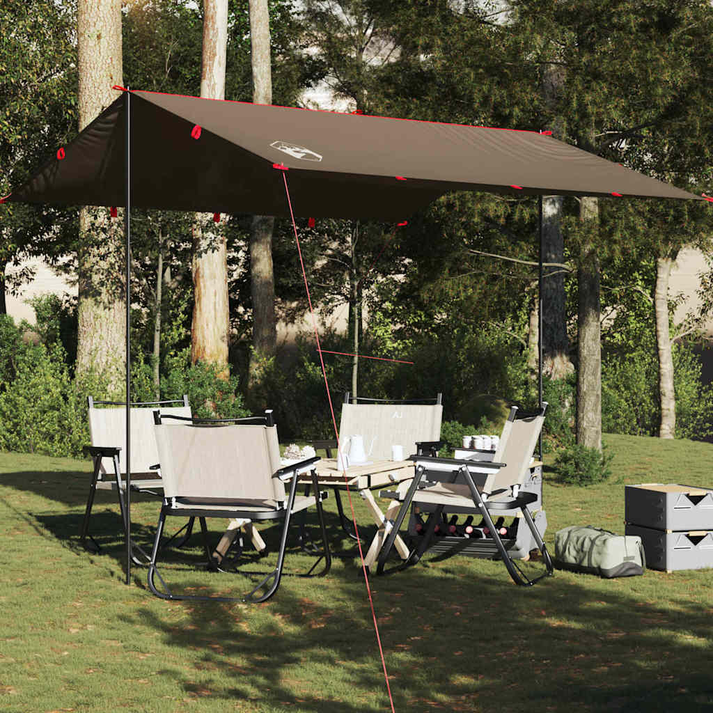 vidaXL Lona de camping impermeable marrón 306x306 cm