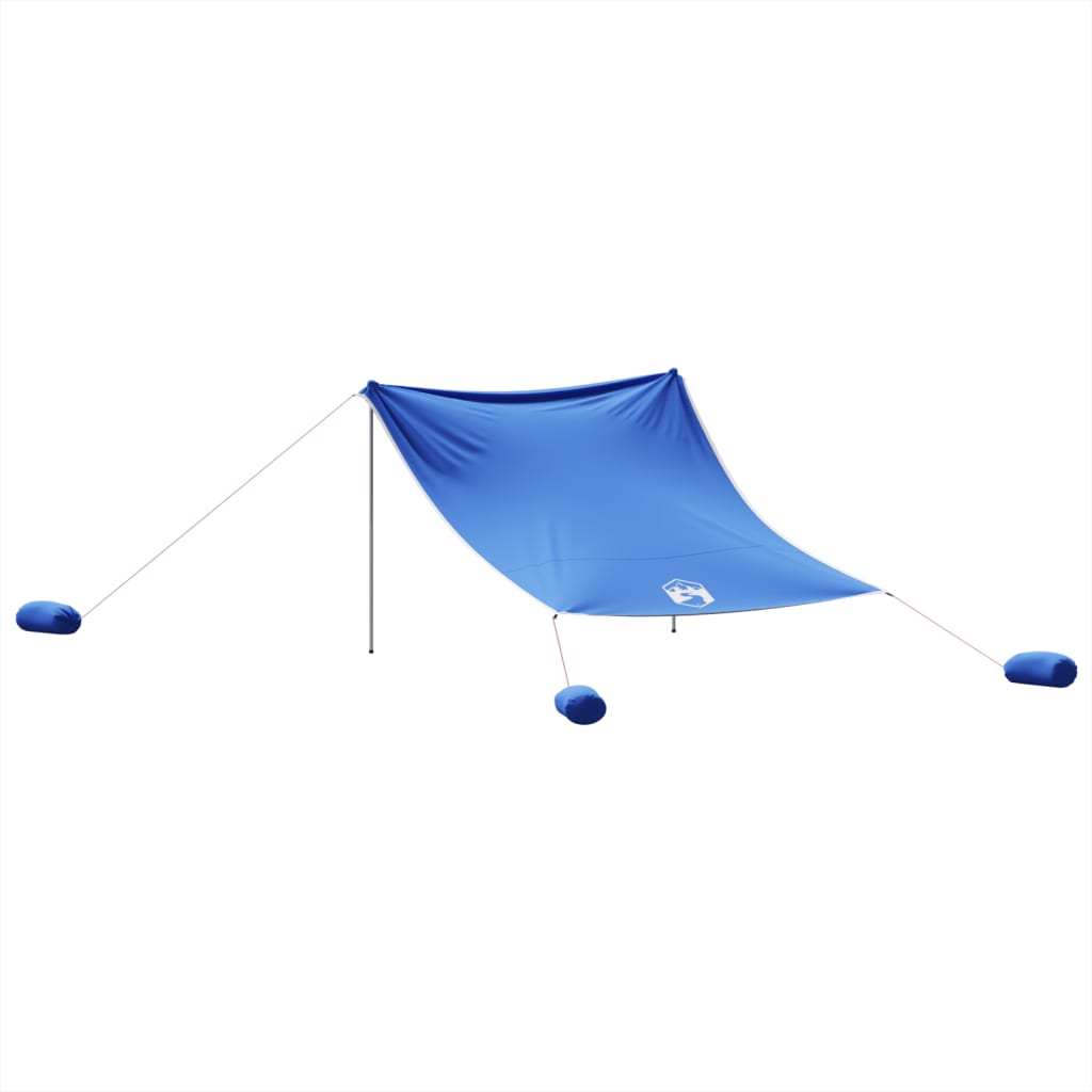 vidaXL Toldo de playa con anclas de arena azul 304x300 cm - Image 6
