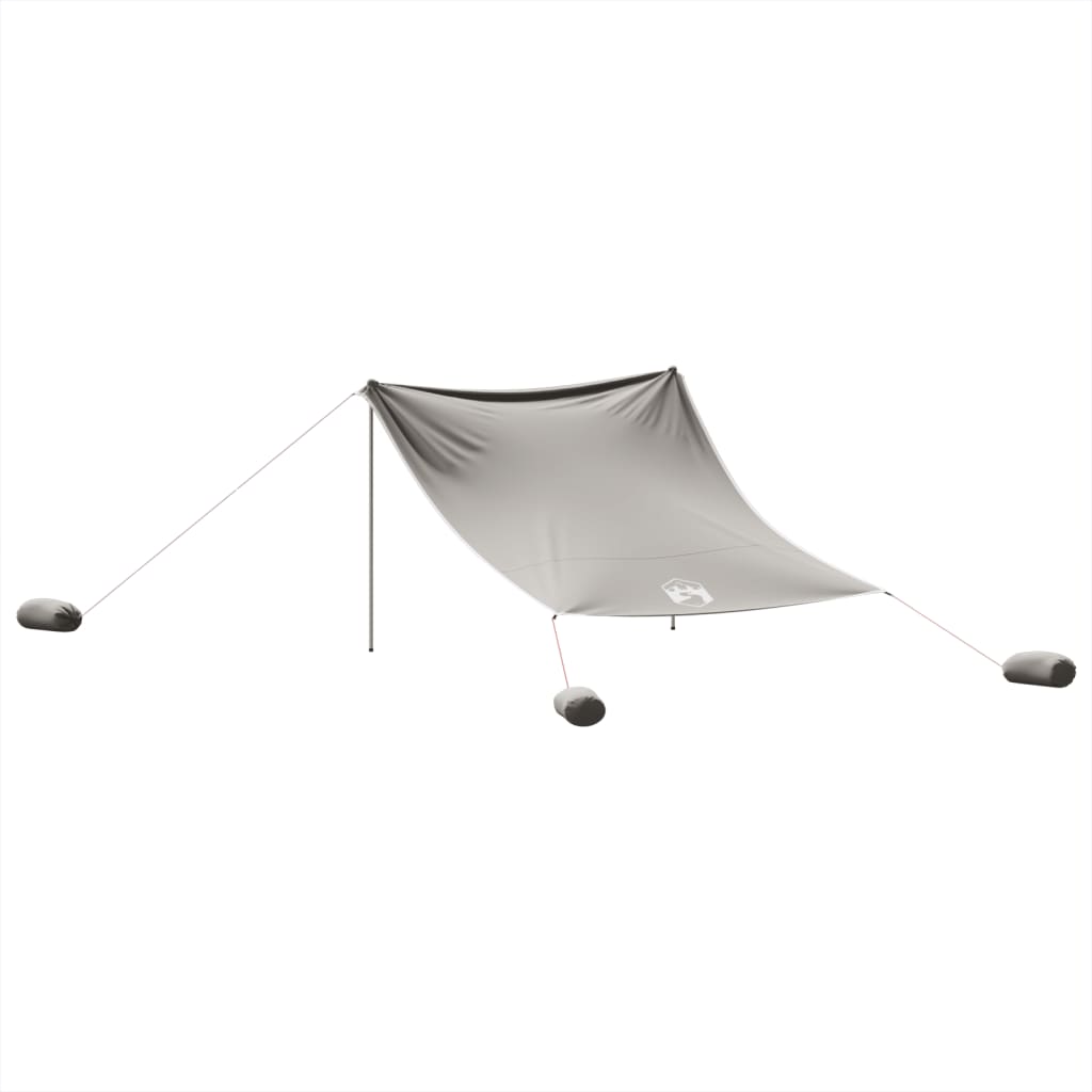 vidaXL Toldo de playa con anclas de arena gris 304x300 cm - Image 6