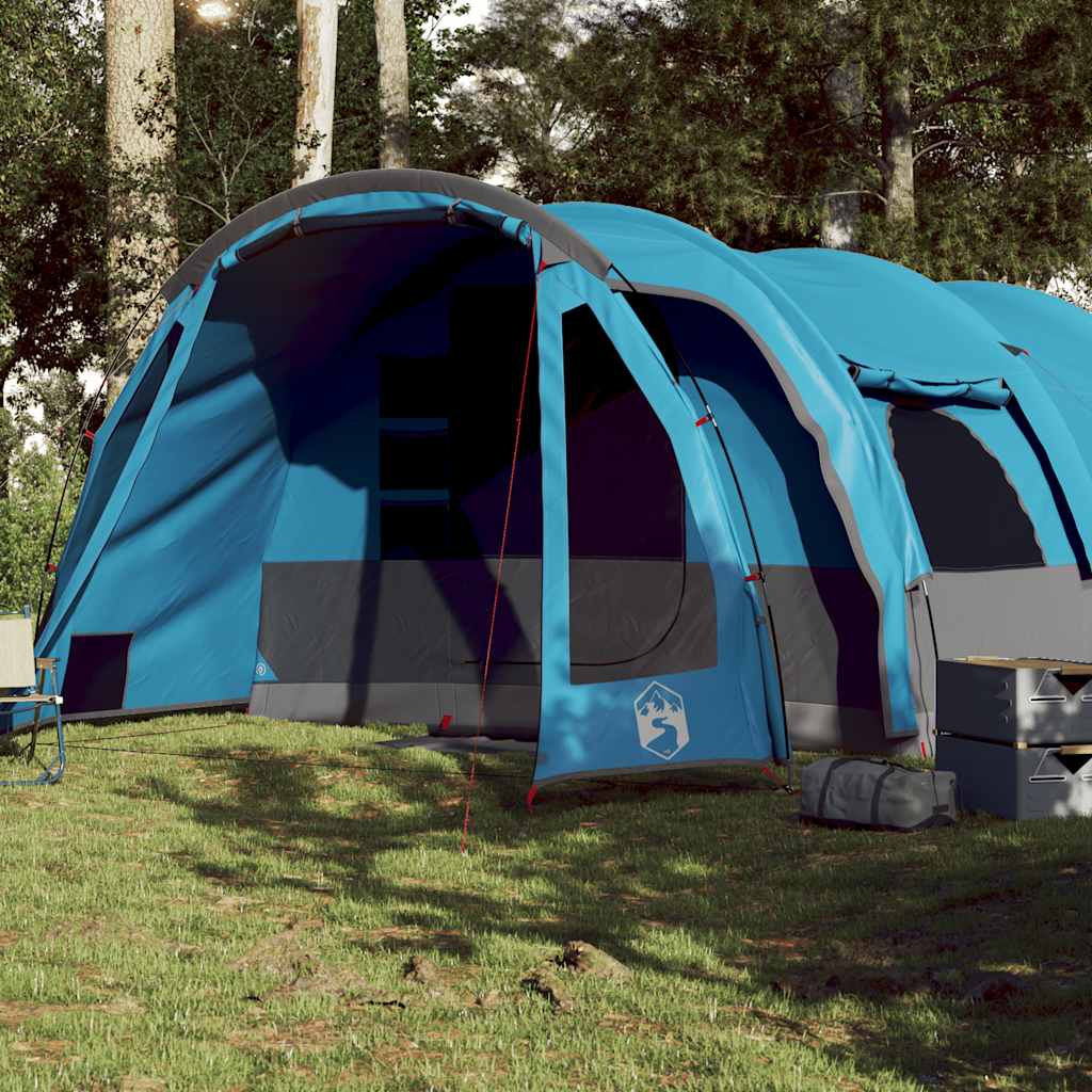 vidaXL Tienda de campaña familiar túnel 8 personas impermeable azul