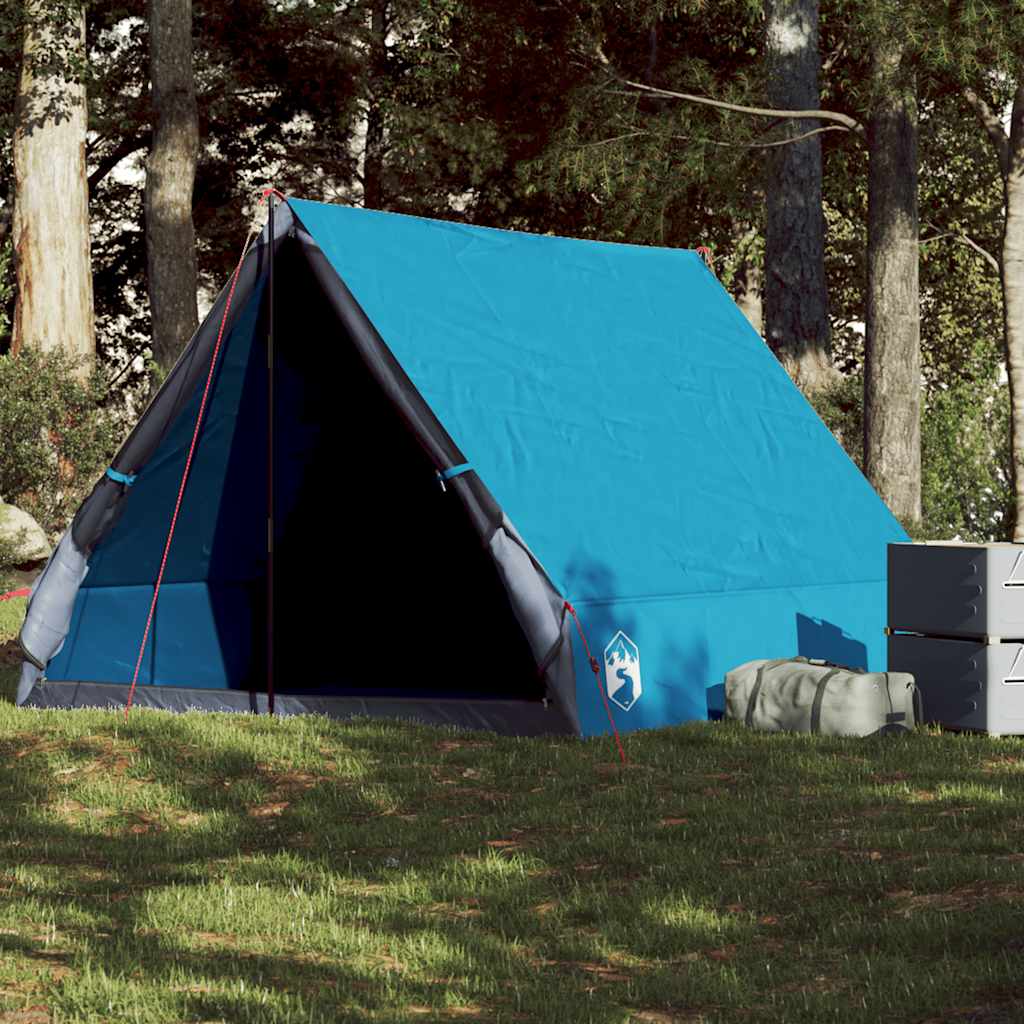 vidaXL Tienda de campaña marco en A para 2 personas impermeable azul