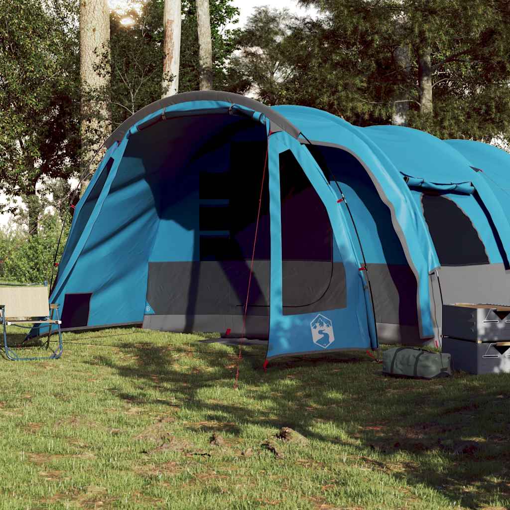 vidaXL Tienda de campaña familiar túnel 8 personas impermeable azul - Image 3