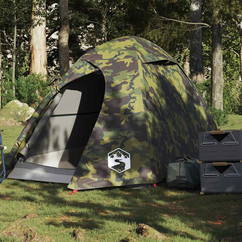 vidaXL Tienda de campaña iglú para 2 personas impermeable camuflaje