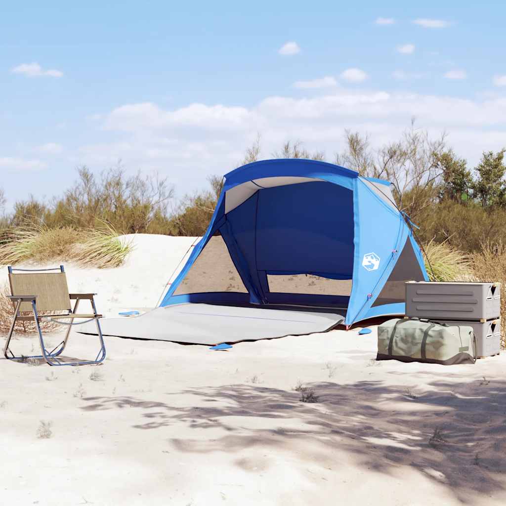 vidaXL Tienda de playa para 2 personas impermeable azul celeste